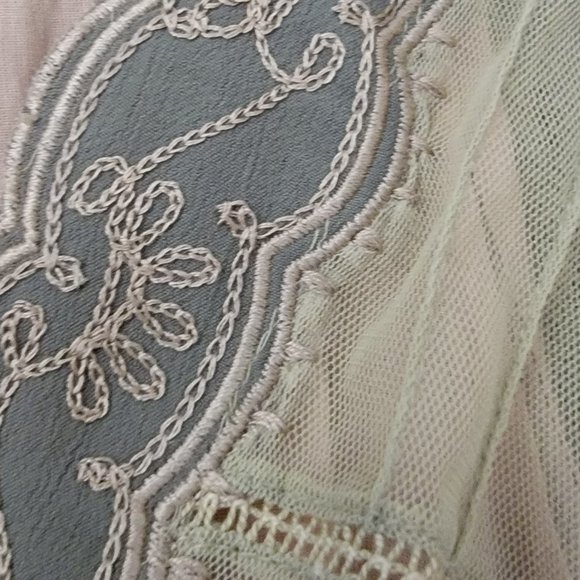 New Victorian Trading Co Hopeless Romantic Lace Dress Blush Green Cottagecore M - Picture 9 of 16